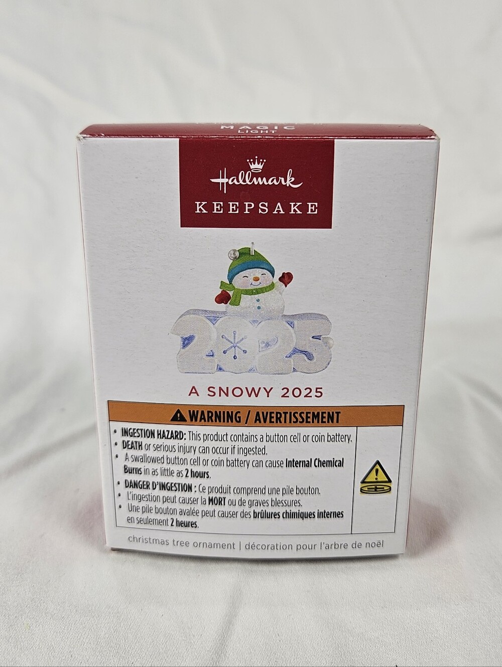 Hallmark Keepsake 1.25" Mini Ornament 2025, A Snowy 2025 with Lights, NIB